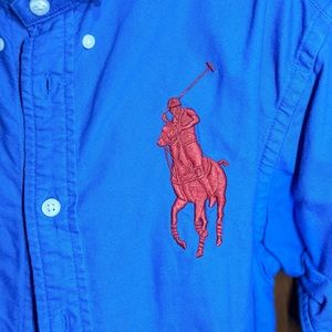 Polo Ralph Lauren Boys Royal Blue Button Down Shirt Red Polo Size 10 12